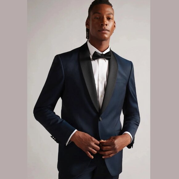 Ted Baker Josh Navy Shawl Collar Tuxedo 42R Made in CANADA - Picture 4 of 7